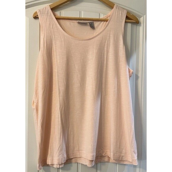Easywear By Chicos Basic Tank Top Womens 3 Peach Slinky Knit Stretch Scoop Neck - Picture 1 of 9